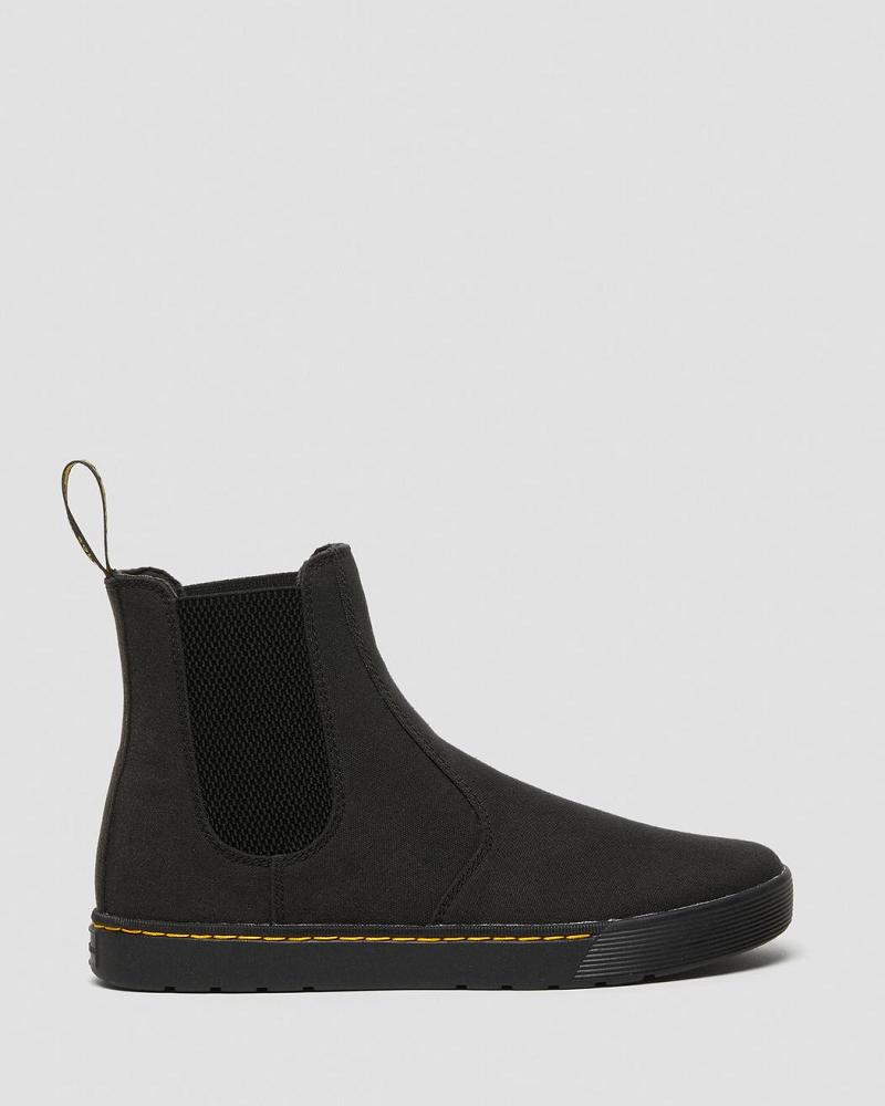 Men's Dr Martens Tempesta Men's Canvas Casual Chelsea Boots Black | AU 495SGL